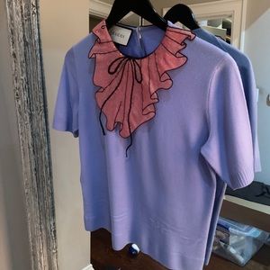 Gucci wool sweater with sequin lapel